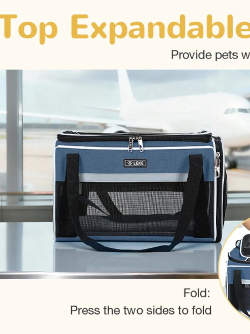 Leke Soft-sided Airline Compliant Pet Travel Carrier NEW